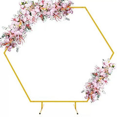 Arc Hexagonal Metalic Aurit pentru Evenimente, 180 cm x 200 cm