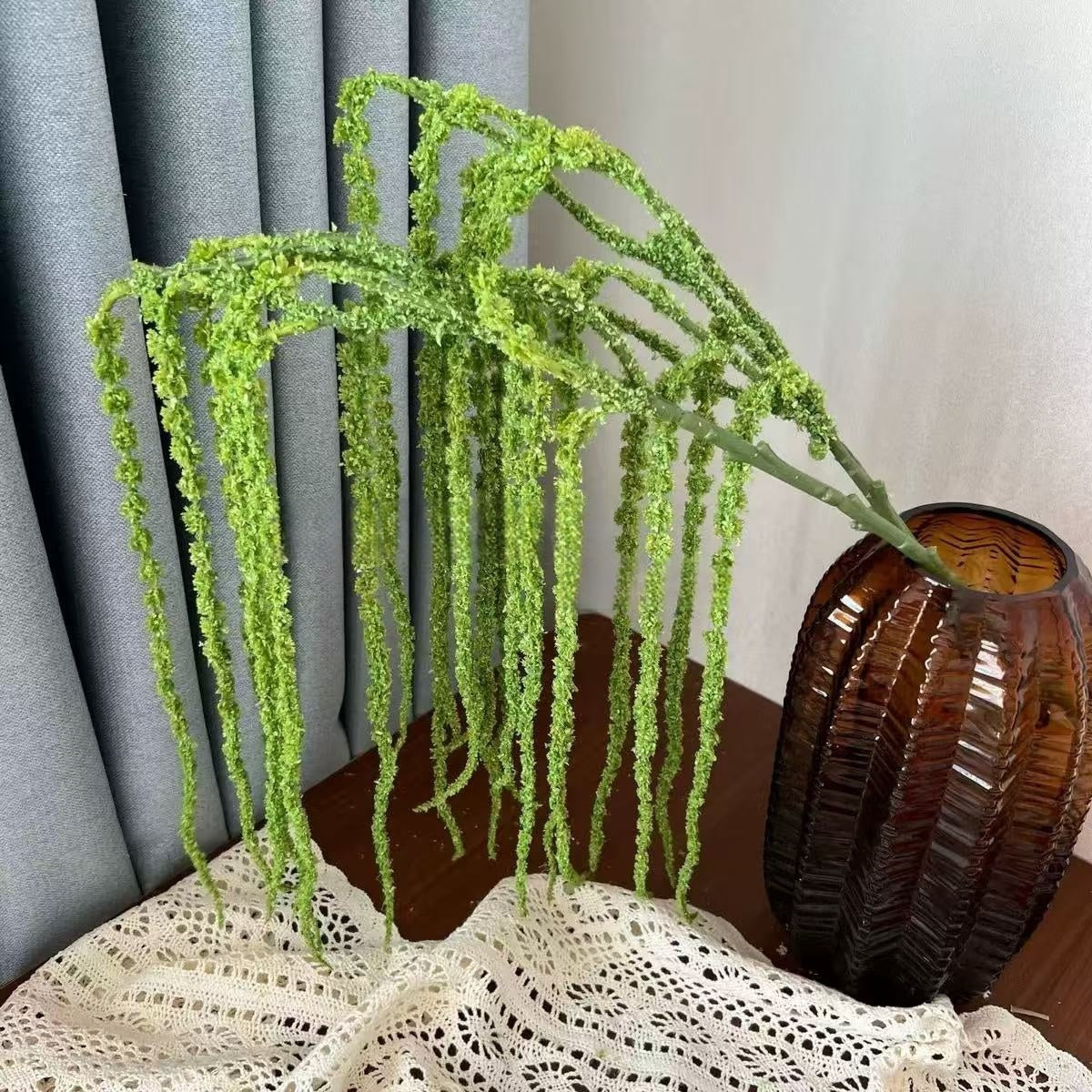 Ramură Artificială Decorativă – Frunze Fine Verde Natural