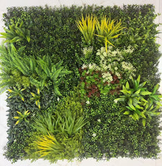 Panou Decorativ Vertical cu Plante Artificiale, Mix Exotic 1x1m