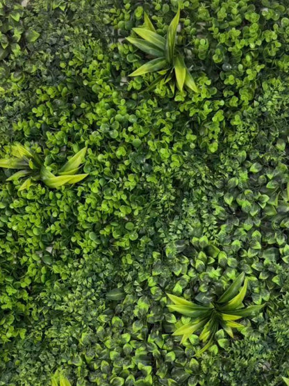Panou Decorativ cu Plante Artificiale, Model Mix Verde, 1 x1 m
