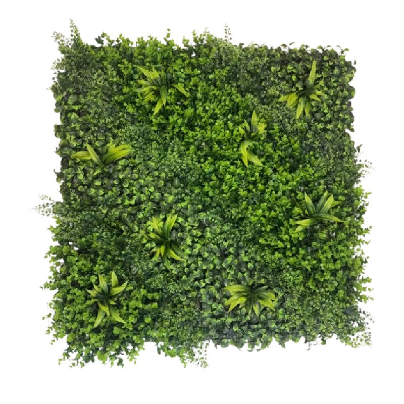 Panou Decorativ cu Plante Artificiale, Model Mix Verde, 1 x1 m