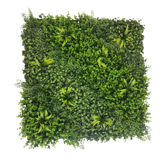 Panou Decorativ cu Plante Artificiale, Model Mix Verde, 1 x1 m