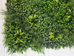 Panou Decorativ cu Plante Artificiale, Model Mix Verde, 1 x1 m