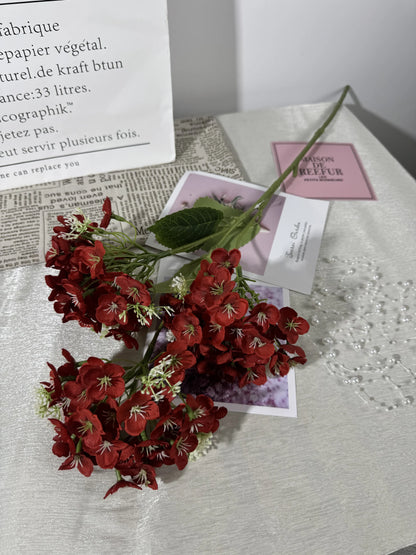 Orhidee artificiala cu tija, 3 flori, 90 cm, rosu, Ruyidecor