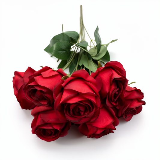 Trandafir Artificial Tip Fir 48 cm, 9 Capete Florale - 1