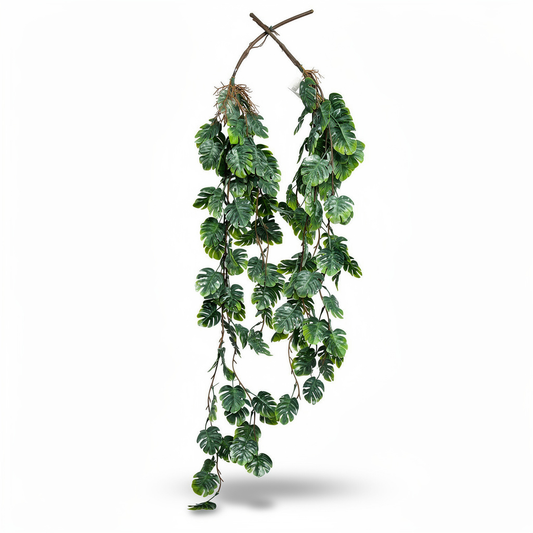 Tija artificiala curgatoare cu frunze tropicale, 95 cm, verde, Ruyidecor