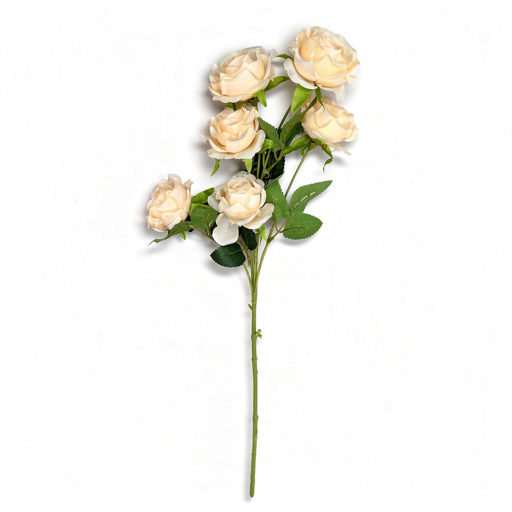 Crenguță Florală Artificială cu 6 Trandafiri 85 cm, Diverse Culori, cu Frunze Decorative Verzi, pentru Decor Interior - 5