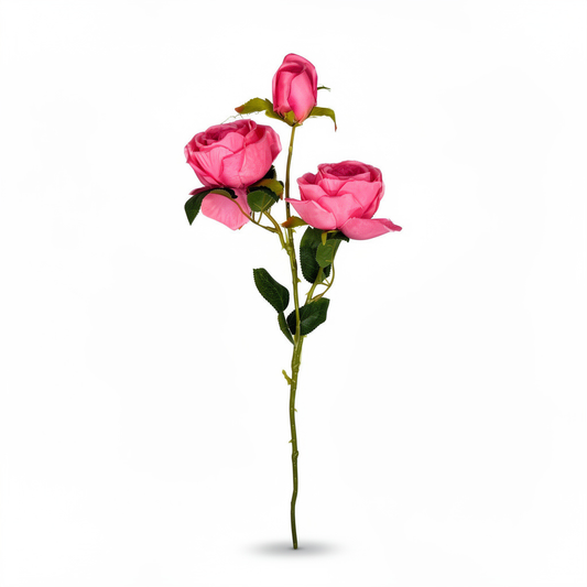 Crenguță Florală Artificială cu 4 Trandafiri 82 cm, Diverse Culori, cu Frunze Decorative, pentru Decor Interior - 5