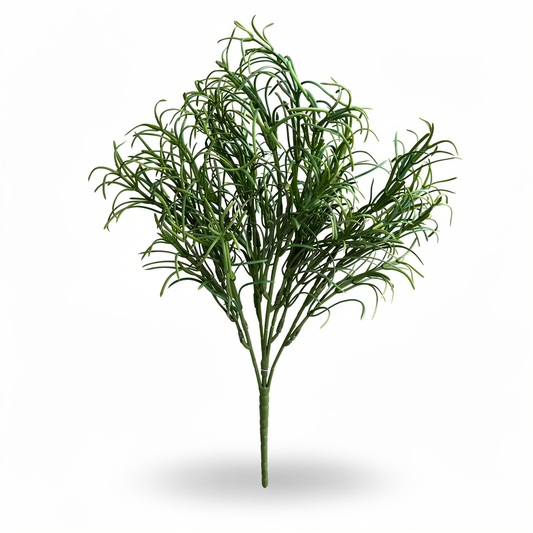 Buchet artificial cu frunze inguste decorative, 36 cm, 3 culori, Ruyidecor - Verde