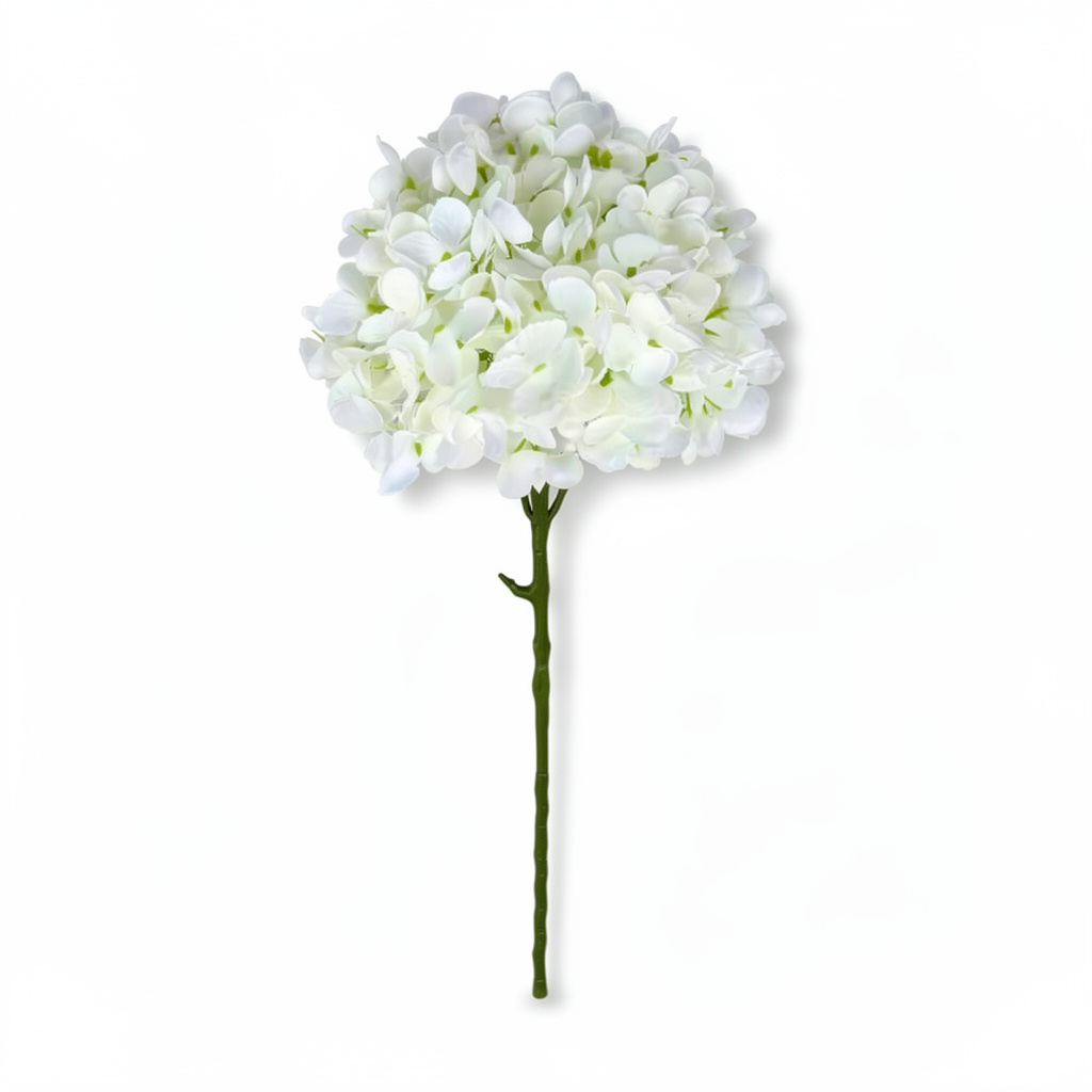 Hortensie artificiala cu tija, 85 cm, alb, Ruyidecor