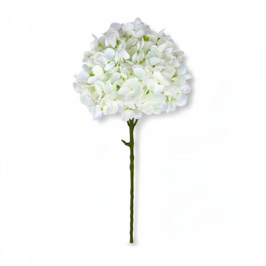 Hortensie artificiala cu tija, 85 cm, alb, Ruyidecor