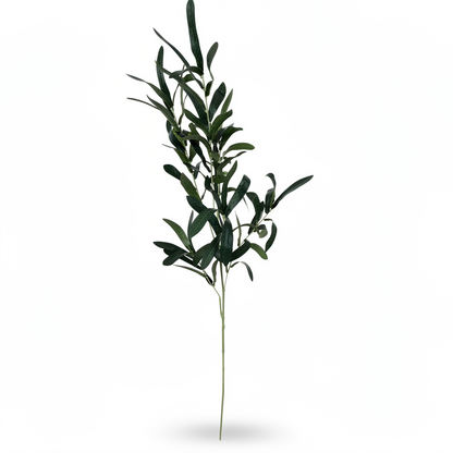 Ramura artificiala cu frunze inguste, 85 cm, 2 culori, Ruyidecor - Verde inchis
