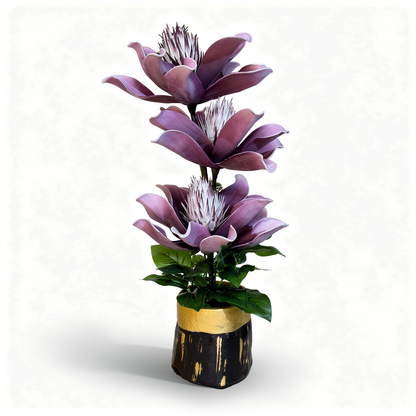 Floare decorativa artificiala in ghiveci, 55 cm, diverse culori - 2