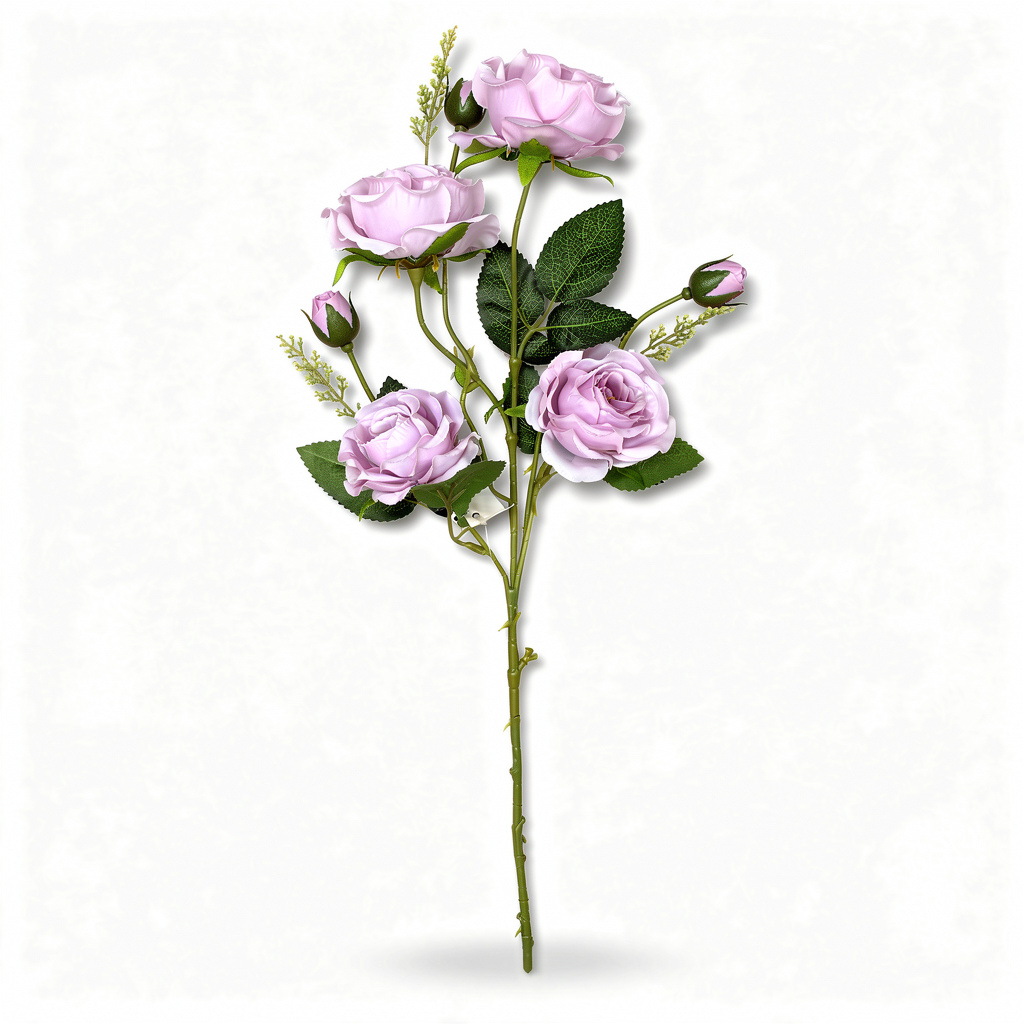 Crenguță Florală Artificială cu 6 Trandafiri 85 cm, Diverse Culori, cu Frunze Decorative Verzi, pentru Decor Interior - 1