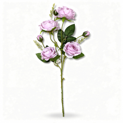 Crenguță Florală Artificială cu 6 Trandafiri 85 cm, Diverse Culori, cu Frunze Decorative Verzi, pentru Decor Interior - 1