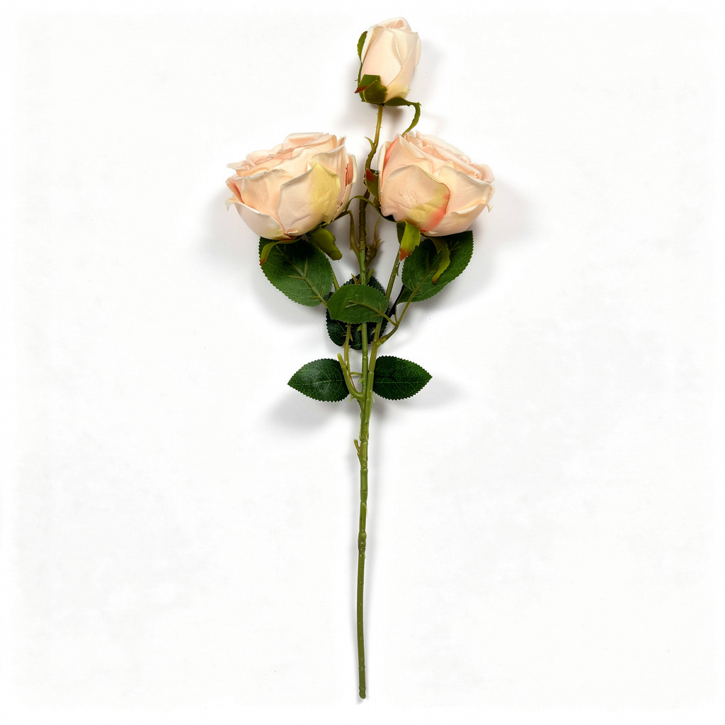 Crenguță Florală Artificială cu 4 Trandafiri 82 cm, Diverse Culori, cu Frunze Decorative, pentru Decor Interior - 1