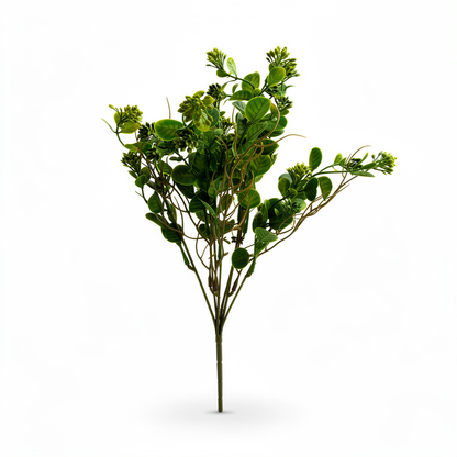 Buchet eucalipt artificial cu muguri, 40 cm, 3 culori, Ruyidecor - Verde