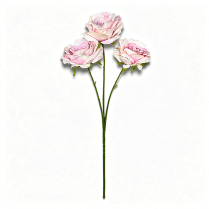 Crenguță Florală Artificială cu 3 Trandafiri 68 cm, Diverse Culori, pentru Decor Interior - 4