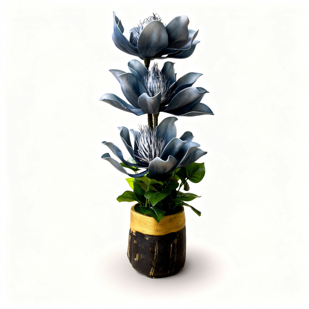 Floare decorativa artificiala in ghiveci, 55 cm, diverse culori - 1