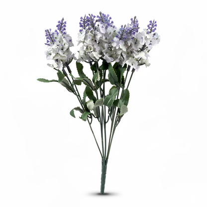 Buchet artificial tip lavanda, 35 cm, mov sau alb, Ruyidecor - Alb