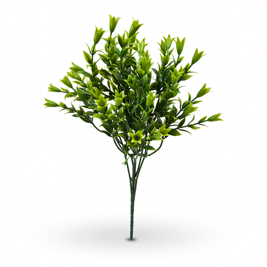 Buchet artificial cu frunze ovale dese, 40 cm, verde, Ruyidecor