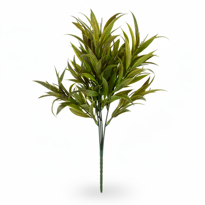 Buchet artificial cu frunze lungi lanceolate, 40 cm, verde, Ruyidecor