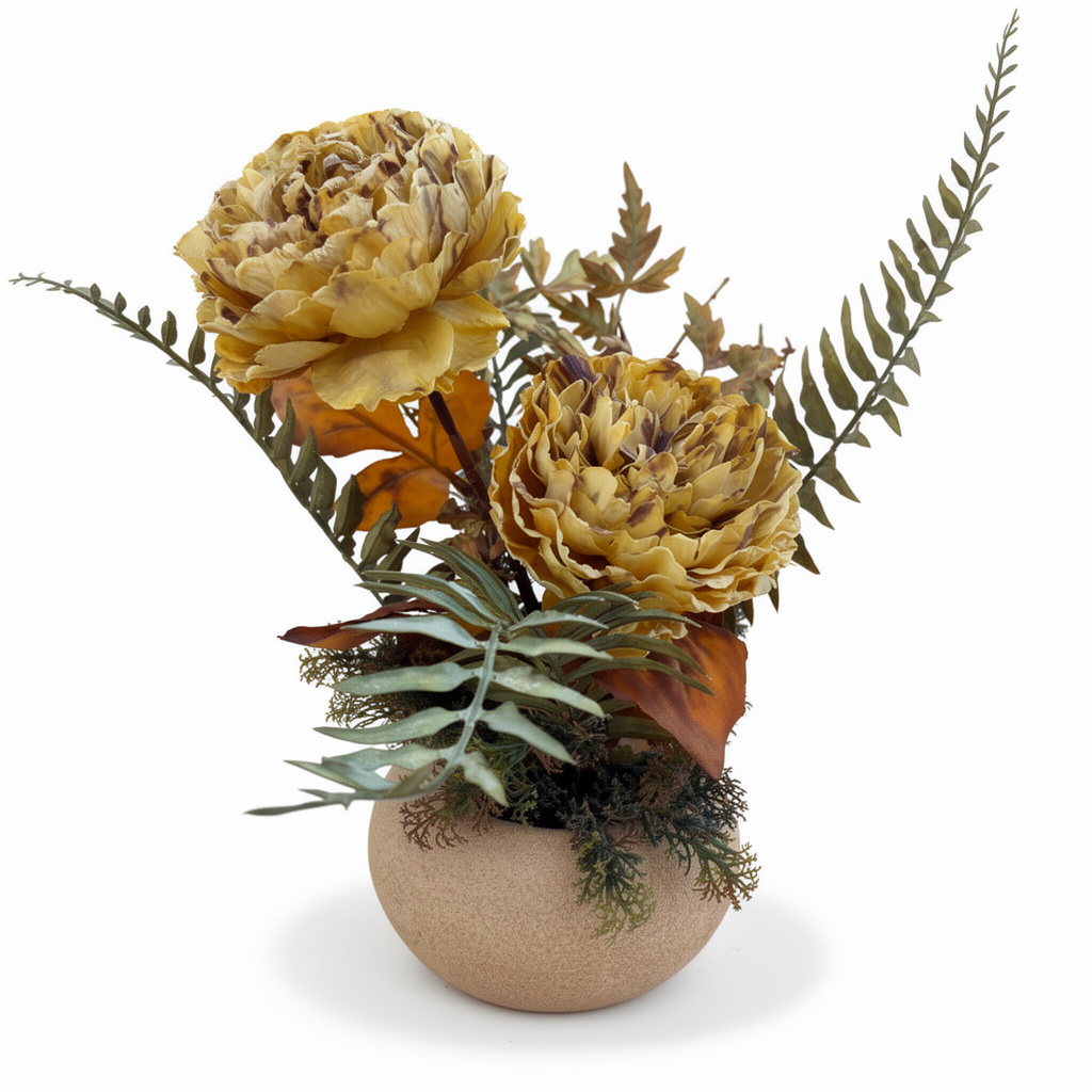Aranjament floral decorativ artificial în vază, diverse culori, 20 x 40 cm - 2