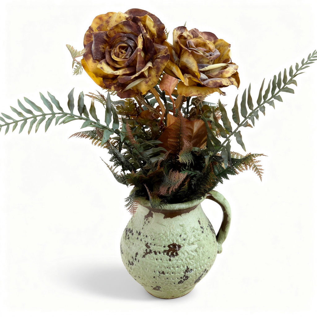 Aranjament floral decorativ artificial în vază, diverse culori, 20 x 40 cm - 5