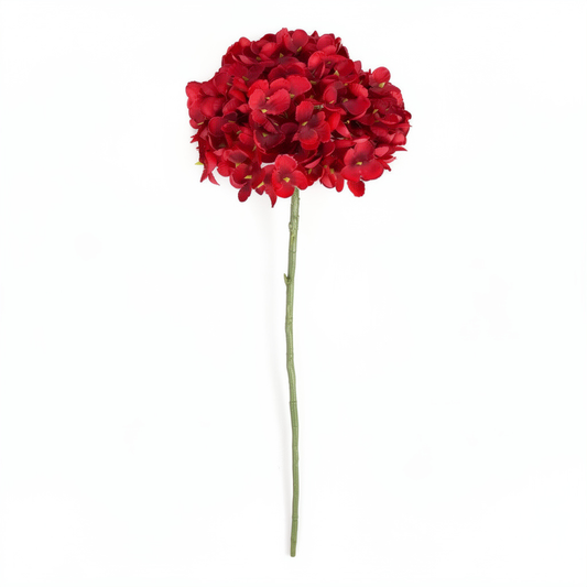 Hortensie artificiala cu tija, 85 cm, bordo, Ruyidecor