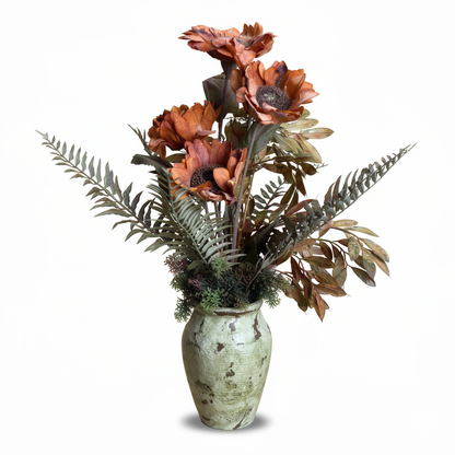 Aranjament floral decorativ artificial cu floarea-soarelui în vază, 20 x 70 cm - 2
