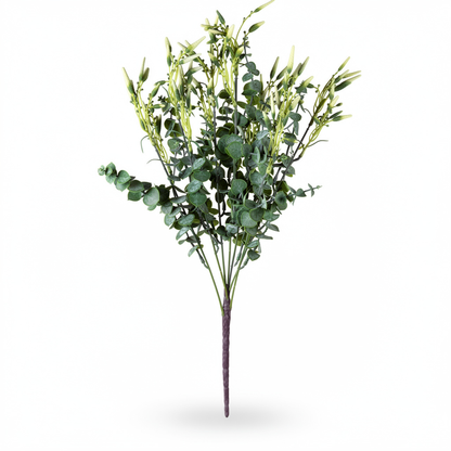 Buchet artificial de eucalipt cu spice alungite, 55 cm, verde, Ruyidecor