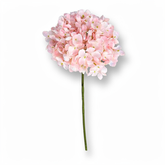 Hortensie artificiala cu tija, 85 cm, roz pal, Ruyidecor