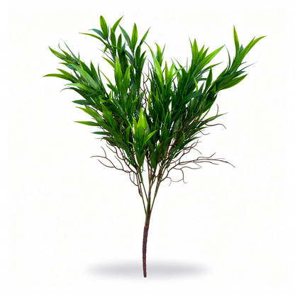 Buchet artificial cu frunze lanceolate verzi, 55 cm, Ruyidecor