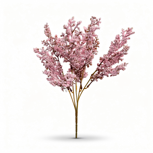 Buchet artificial decorativ cu flori fine, 35 cm, 4 culori, Ruyidecor - Roz