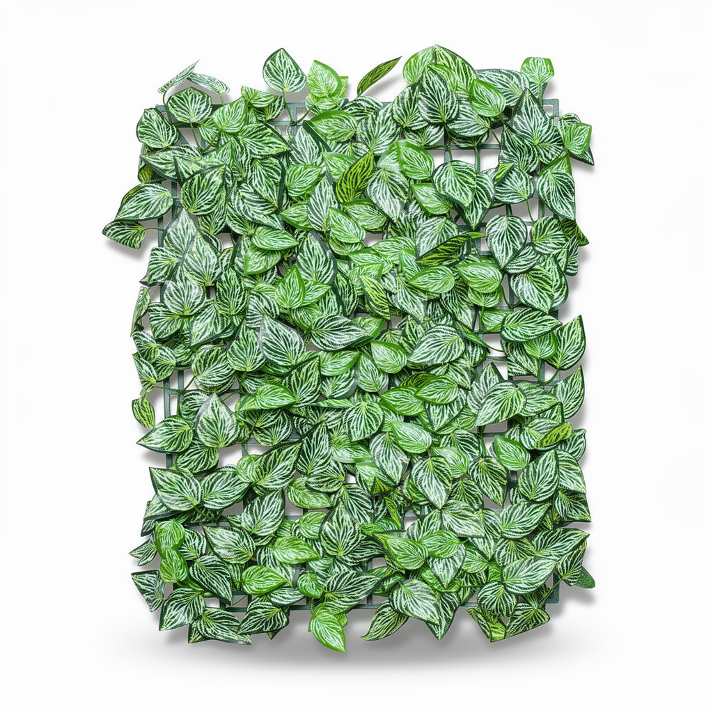 Panou verde artificial cu frunze dungate, 40 x 60 cm, Ruyidecor