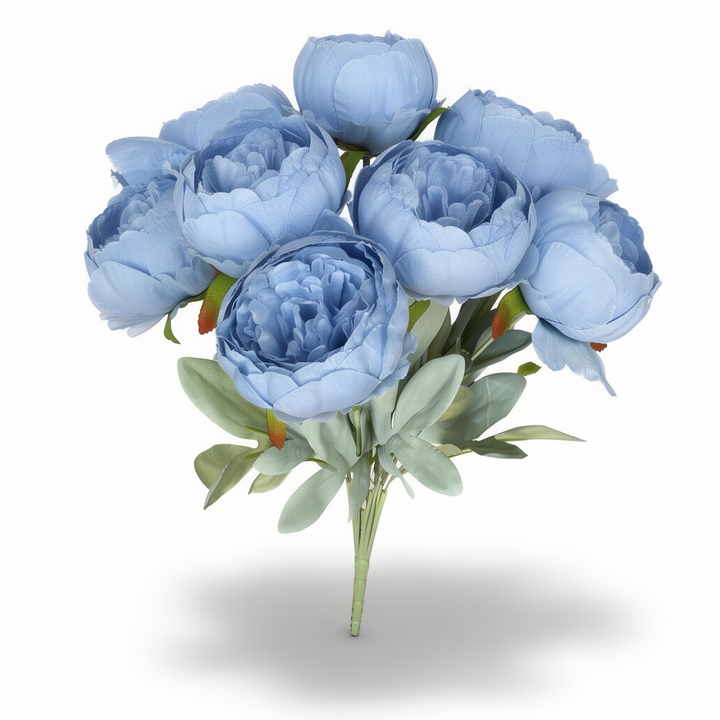 Floare Artificială Tip Bujor 45 cm, 7 Capete Florale - 12