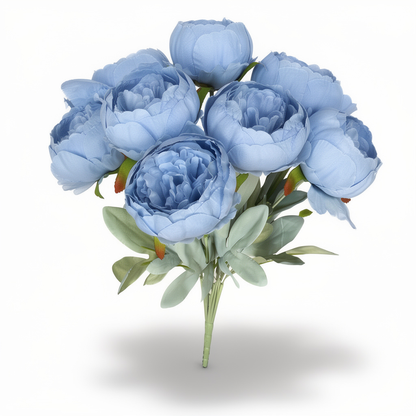 Floare Artificială Tip Bujor 45 cm, 7 Capete Florale - 12