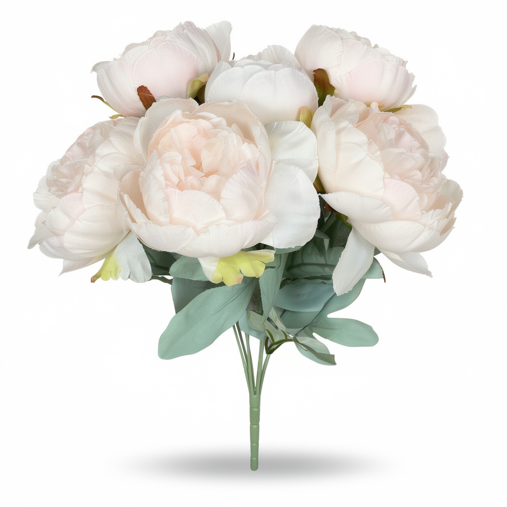 Floare Artificială Tip Bujor 45 cm, 7 Capete Florale - 10