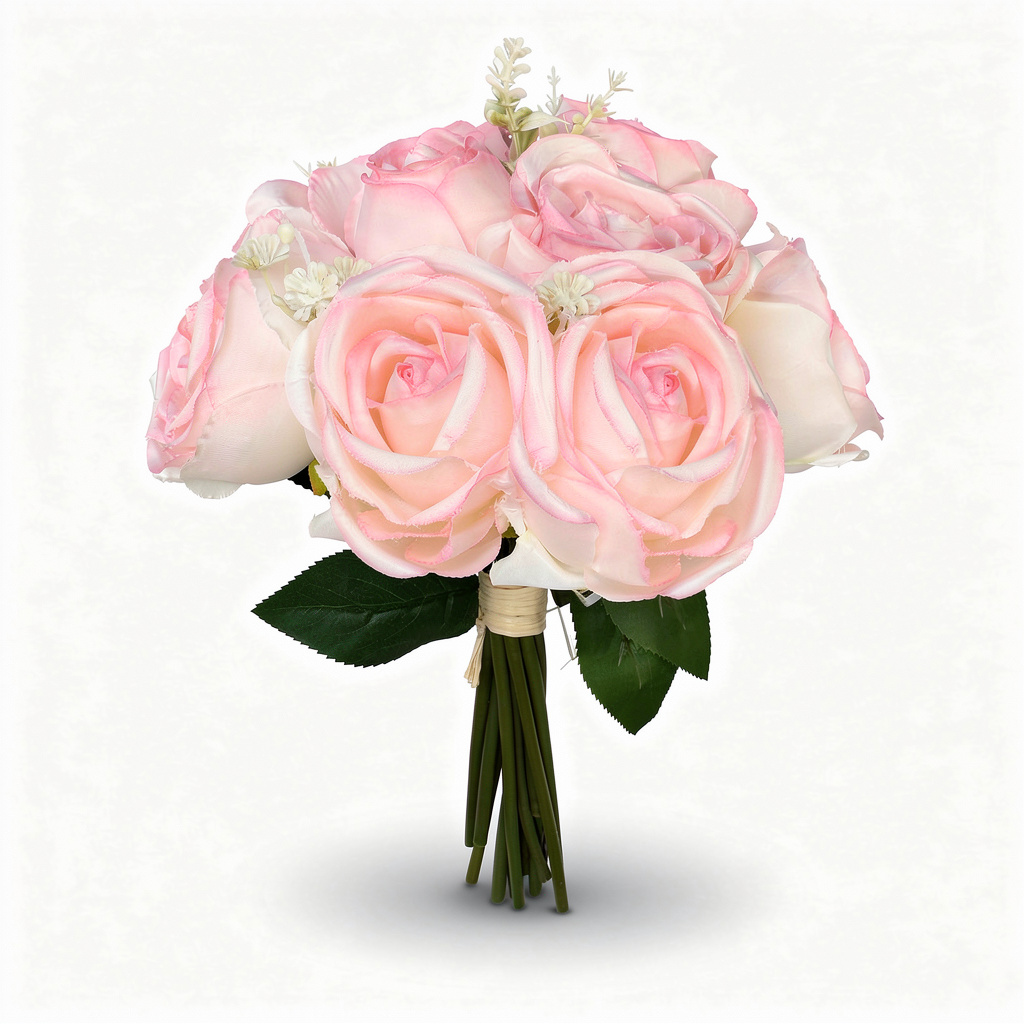 Buchet Floral Artificial cu 7 Trandafiri 55 cm, Diverse Culori, cu Frunze Decorative, pentru Decor Interior - 6