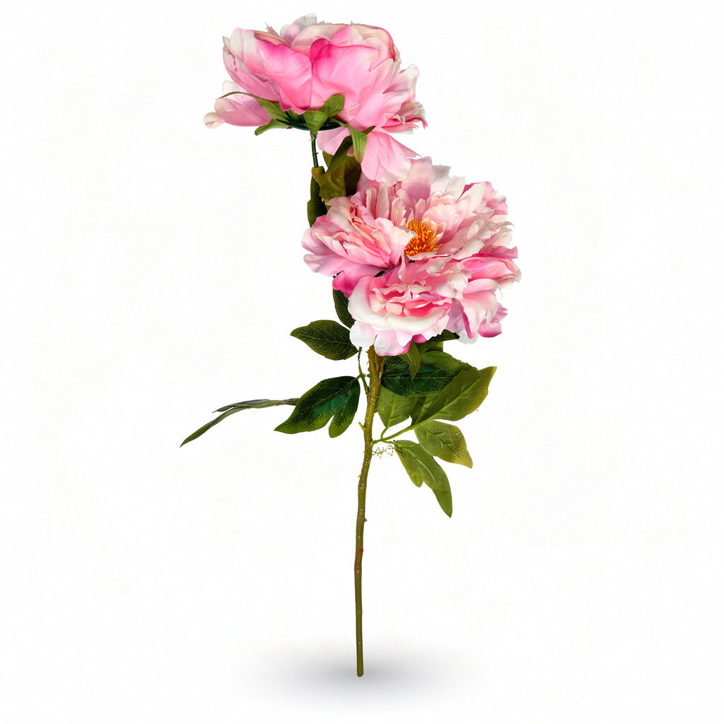 Crenguță Florală Artificială cu Bujori  85 cm, Diverse Culori, cu Frunze Decorative Verzi, pentru Decor Interior - 2
