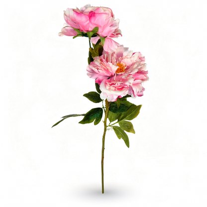 Crenguță Florală Artificială cu Bujori  85 cm, Diverse Culori, cu Frunze Decorative Verzi, pentru Decor Interior - 2