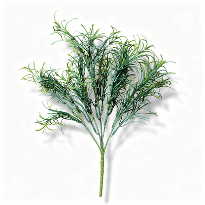 Buchet artificial cu frunze inguste decorative, 36 cm, 3 culori, Ruyidecor - Verde-albastrui
