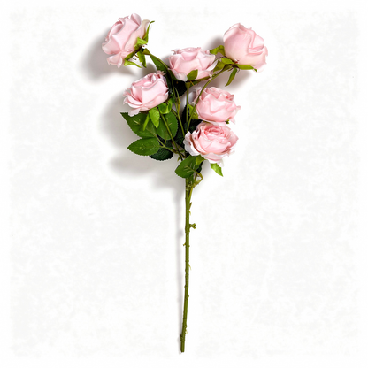 Crenguță Florală Artificială cu 6 Trandafiri 85 cm, Diverse Culori, cu Frunze Decorative Verzi, pentru Decor Interior - 4