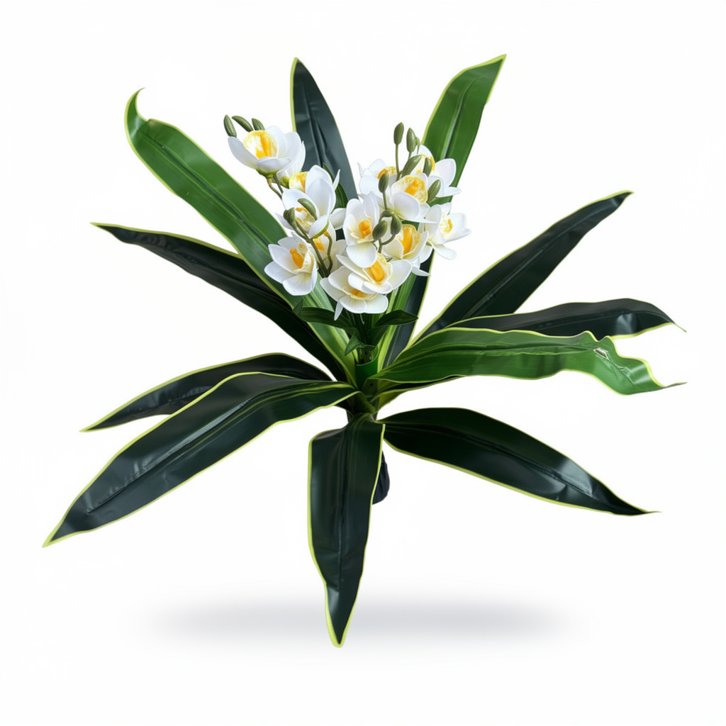 Planta orhidee artificiala decorativa, 85 cm, Ruyidecor - Alb