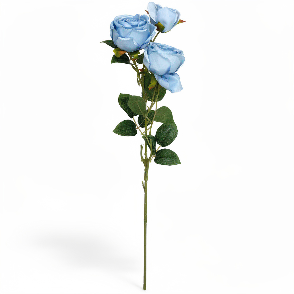 Crenguță Florală Artificială cu 4 Trandafiri 82 cm, Diverse Culori, cu Frunze Decorative, pentru Decor Interior - 2
