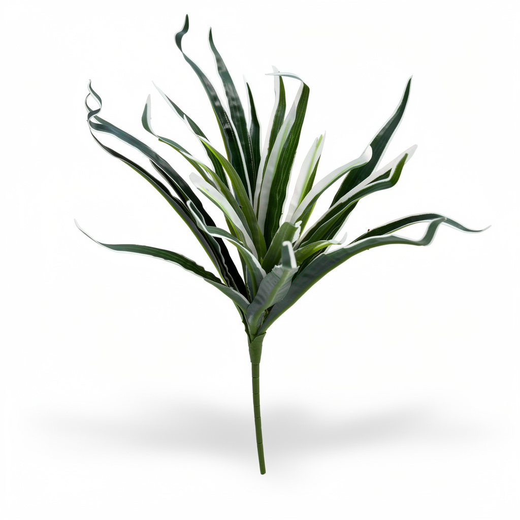 Buchet artificial tip sansevieria, 35 cm, 3 culori, Ruyidecor - Alb-verde