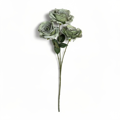 Crenguță Florală Artificială cu 3 Trandafiri 68 cm, Diverse Culori, pentru Decor Interior - 2