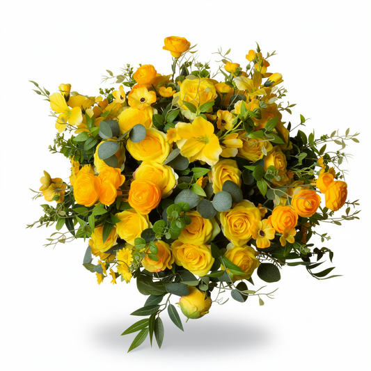 Aranjament floral regal cu flori artificiale, 60x60 cm, diverse culori, Ruyidecor - 1