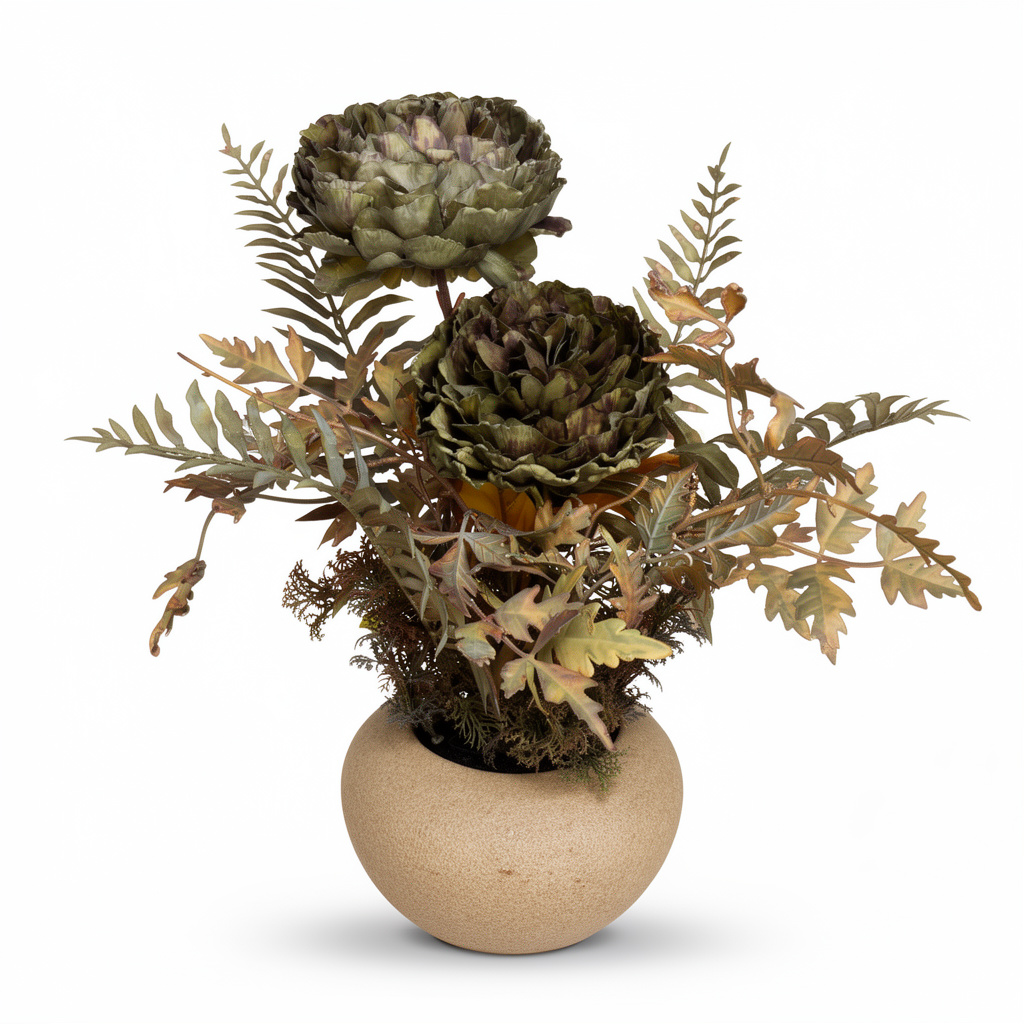 Aranjament floral decorativ artificial în vază, diverse culori, 20 x 40 cm - 4