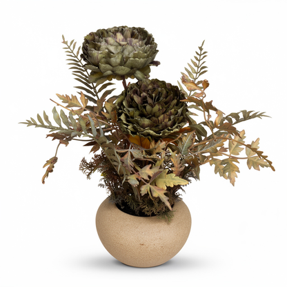 Aranjament floral decorativ artificial în vază, diverse culori, 20 x 40 cm - 4